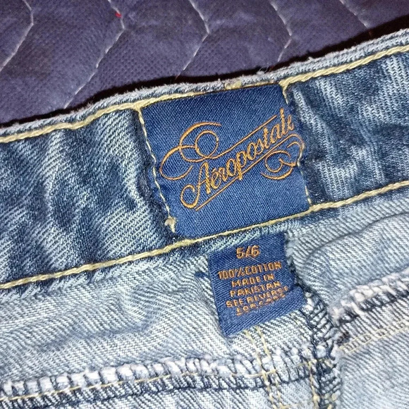 2/$30 AEROPOSTALE Vintage blue denim distressed Grunge Summer Mini skirt (#991) - Picture 3 of 6